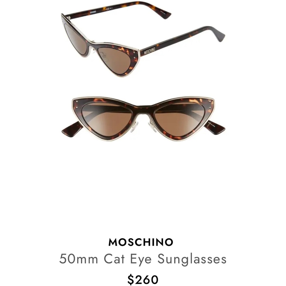 Moschino Tortoiseshell and Brown Cat Eye Sunglasses